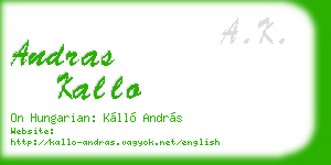 andras kallo business card